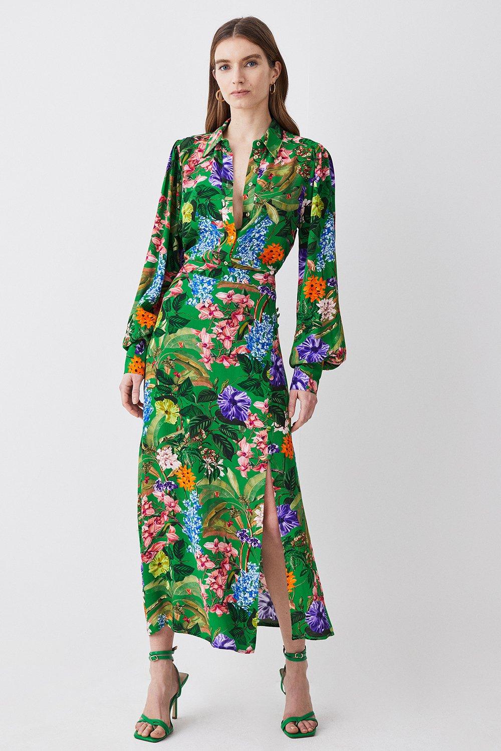 KAREN MILLEN 日本未入荷 無地 ボタン フレアドレス ベージュ 日本未入荷☆Karen Millen ドレープネックマキシドレス